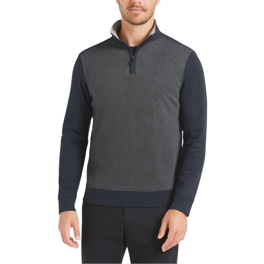 Ted Baker Men's Large Navy and Grey Quarter Zip-Up‎